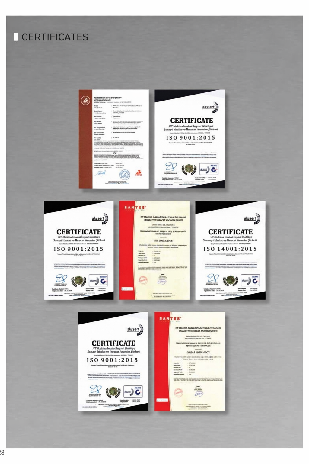 NT Makina A.S. certificate image 1